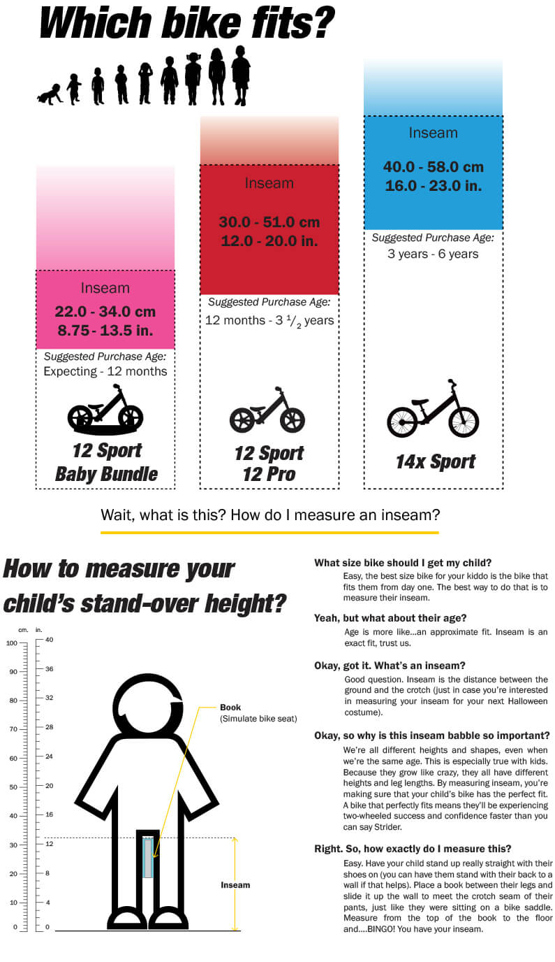 Strider Bikes Size and fit guide